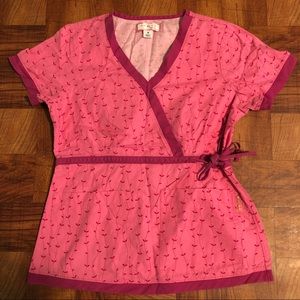 Koi pink scrub top